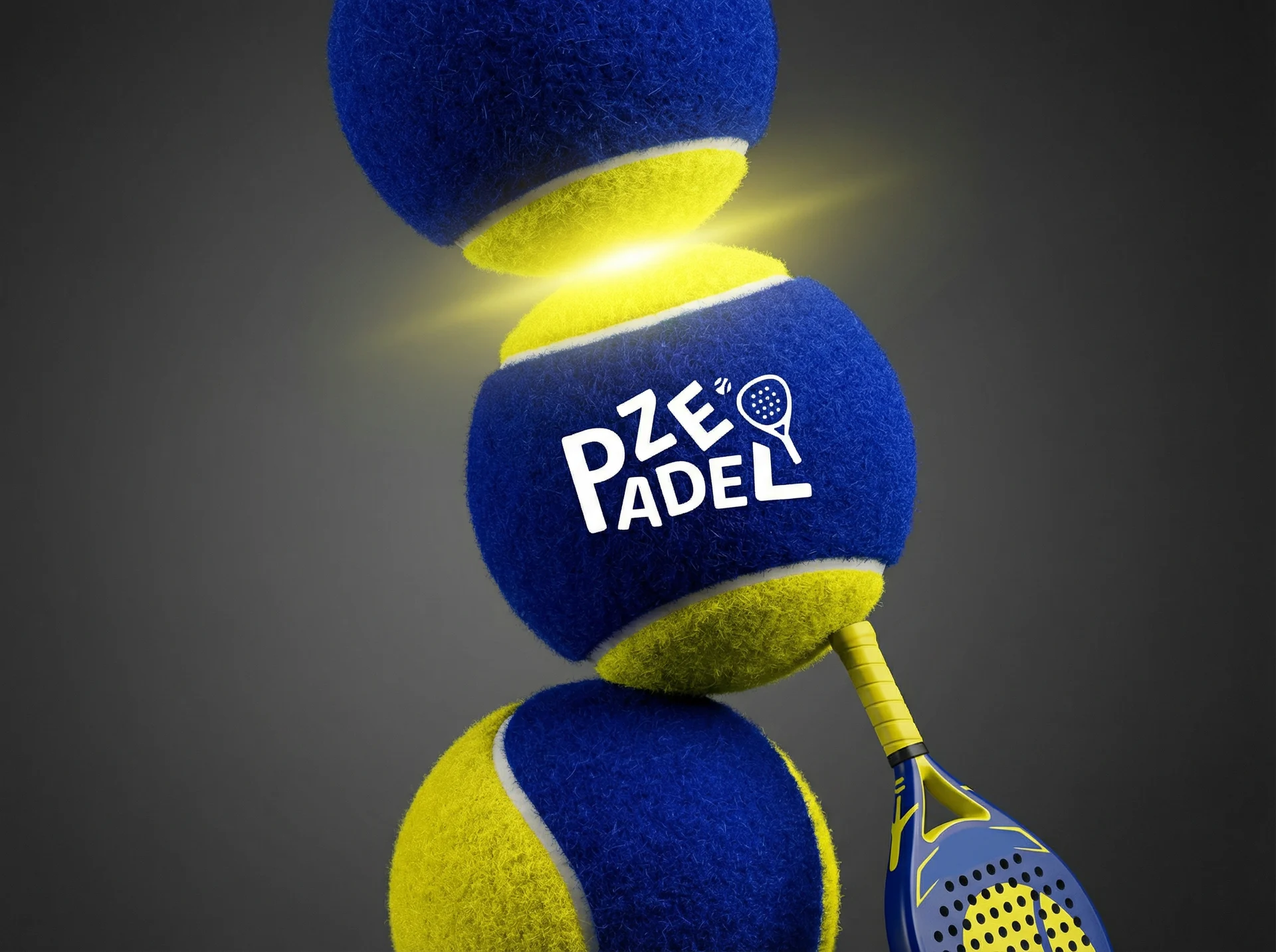 Balles de padel ZE PADEL empilées, visuel de l'Academy du club