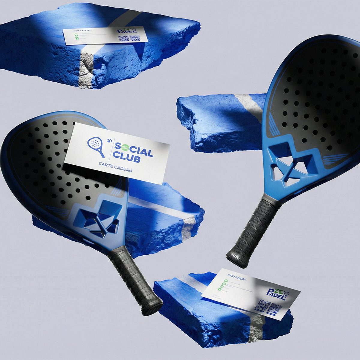 Raquettes de padel et carte cadeau Social Club du Pro Shop ZE PADEL